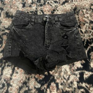 Black Distressed Shorts